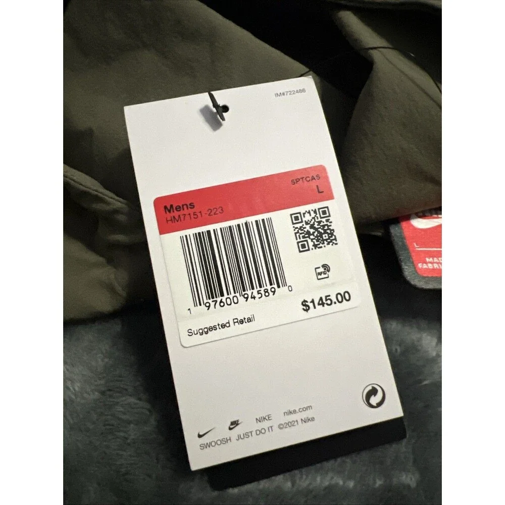 LARGE Nike Tech Men's Woven Jacket (Medium Olive/Medium Olive/Black) - Picture 2 of 9